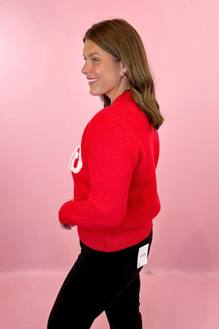 Boucle Knit Sweater Red