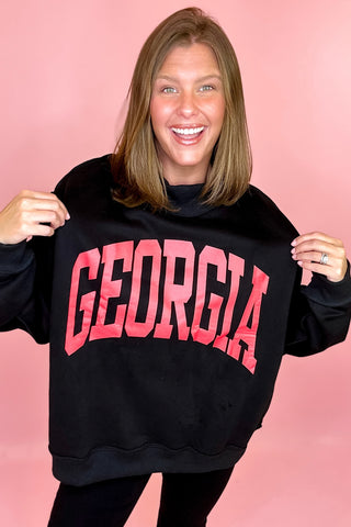 Georgia/GA Reversible Mock Sweatshirt Black