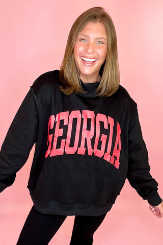 Georgia/GA Reversible Mock Sweatshirt Black