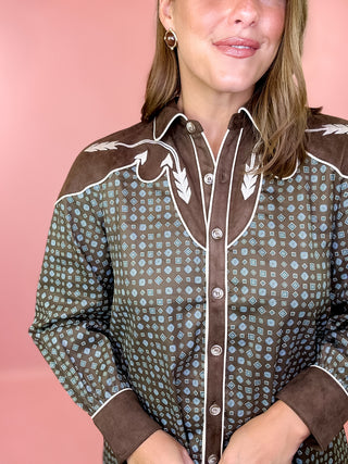 Western Mini Dress Brown