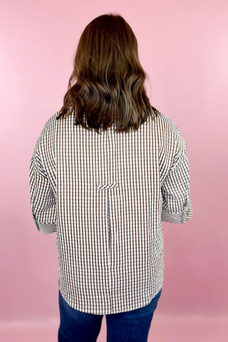 Good To See You Gingham Top Brown