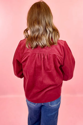 Corduroy Top Burgundy