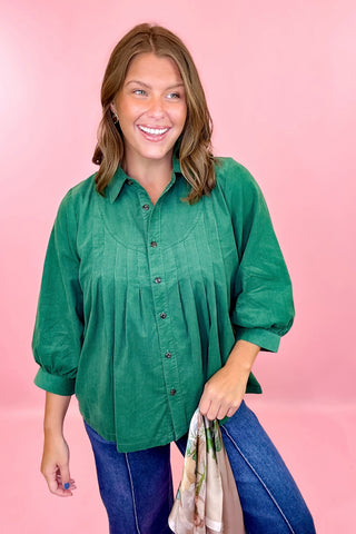 Corduroy Top Hunter Green
