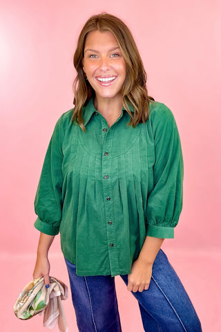 Corduroy Top Hunter Green