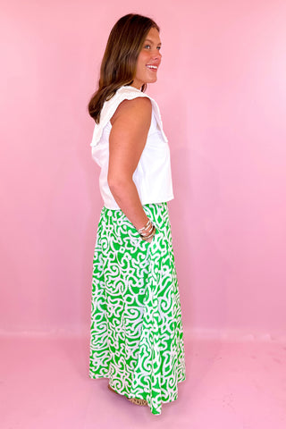 Gretchen Scott Arabesque Summer Maxi Skirt Kelly Green