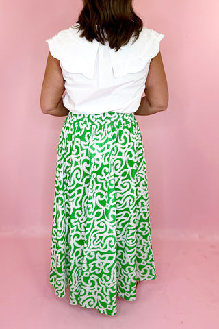 Gretchen Scott Arabesque Summer Maxi Skirt Kelly Green