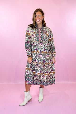 Floral Midi Dress Hearthwood Linen