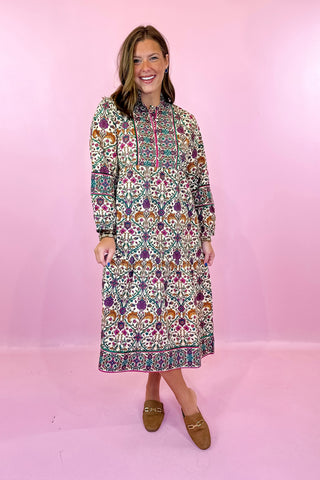 Floral Midi Dress Hearthwood Linen