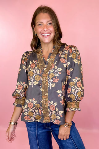 Hold On To This Floral Top Mocha