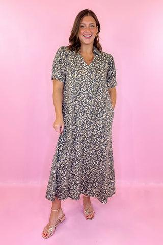 Leopard Midi Dress Tan