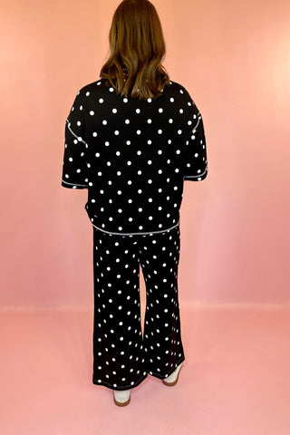 Hold You Close Polka Dot Scuba Knit Set Black