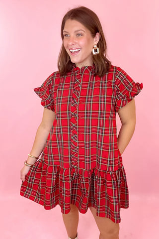 red plaid dress