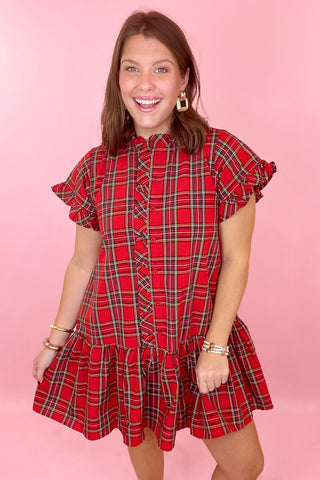 red plaid dress