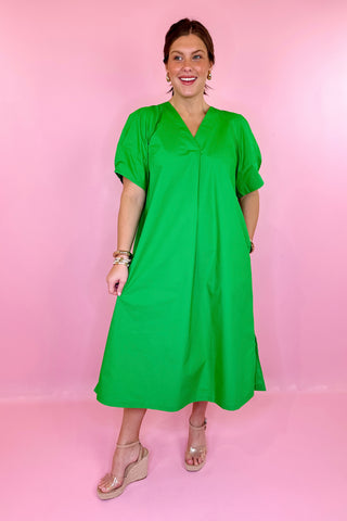 kelly green cotton dress Kelly Green Cotton Button Down Tiered Mini Dress