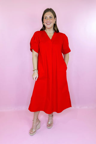  Midi Dress Red