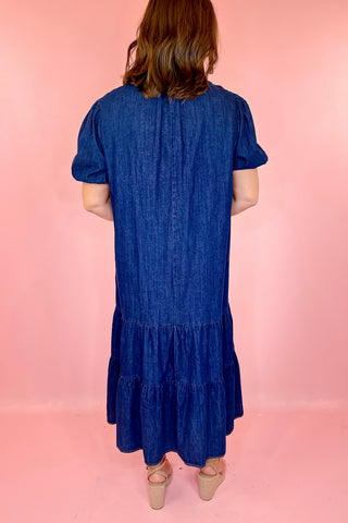Tiered Denim Midi Dress