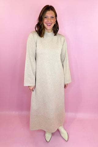 beige sweater dress