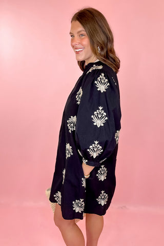 Floral Mini Dress Black