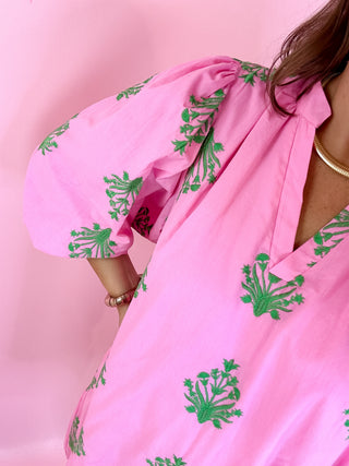 Floral Mini Dress Pink