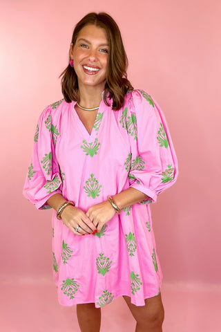 Floral Mini Dress Pink