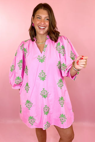Floral Mini Dress Pink