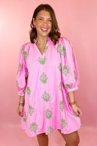 Floral Mini Dress Pink