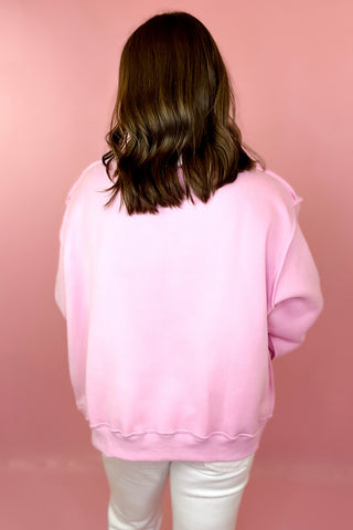 Jesus Camo Embroidered Mock Neck Sweatshirt Pink