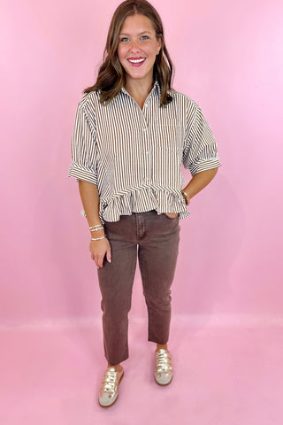 brown straight leg jean