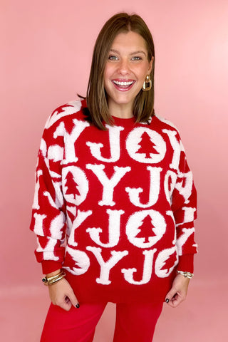 Joy Holiday Sweater Red