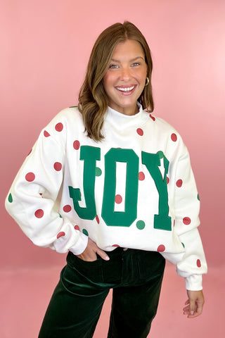 Polka Dot Mock Neck Sweatshirt