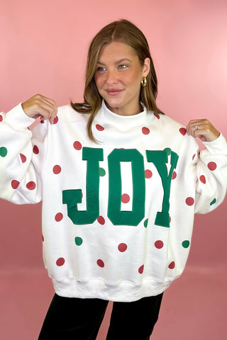 Polka Dot Mock Neck Sweatshirt