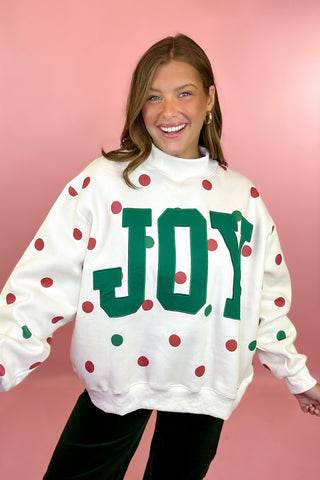 Polka Dot Mock Neck Sweatshirt