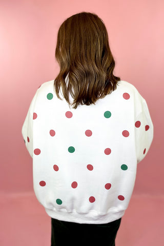 Polka Dot Mock Neck Sweatshirt