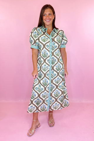 Floral Midi Dress Natural