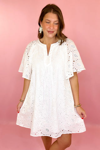 Just Darling Eyelet Mini Dress