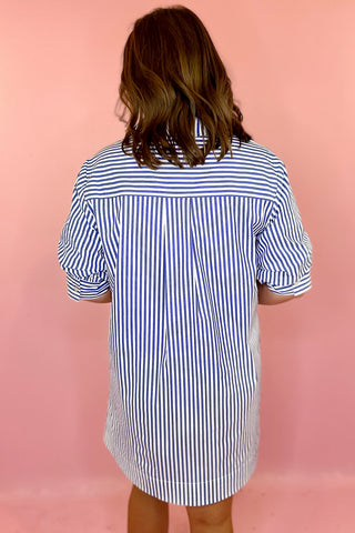 Stripe Mini Dress Blue