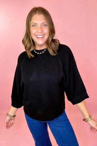 black short sleeve sweater