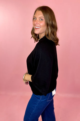 black short sleeve sweater