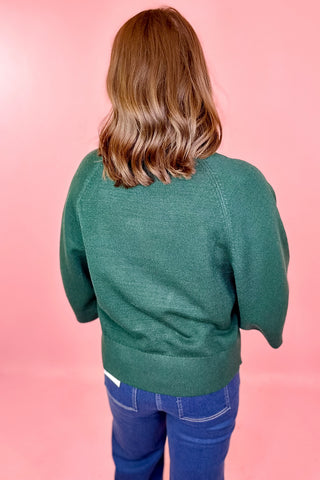 green short sleeve sweater