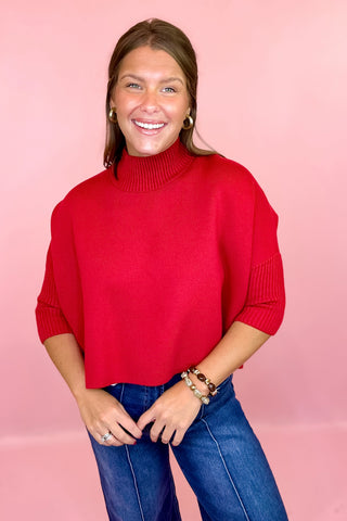 Kerisma Solid Knit Sweater Scarlet