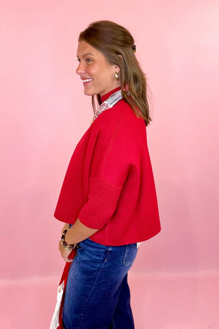 Kerisma Solid Knit Sweater Scarlet