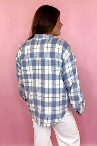 Blue plaid shacket