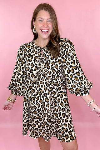 Leopard babydoll dress