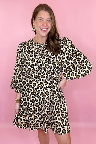 Leopard babydoll dress