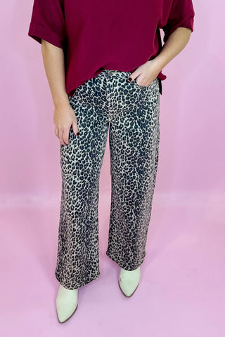 Leopard High Rise Vintage Straight Leg Jean