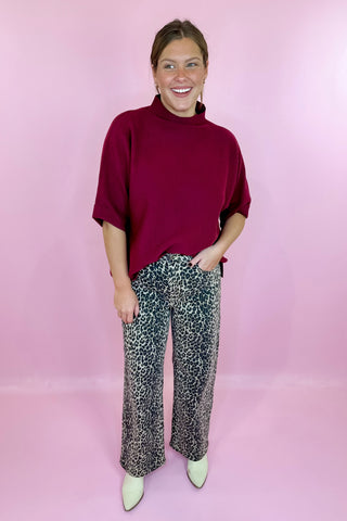 Leopard High Rise Vintage Straight Leg Jean