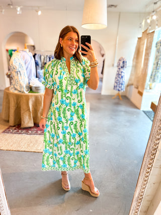 Floral Midi Dress Cream