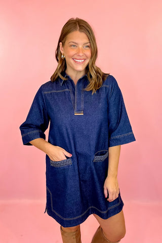 Denim Mini Dress Dark Denim