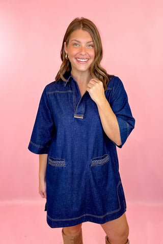 Denim Mini Dress Dark Denim