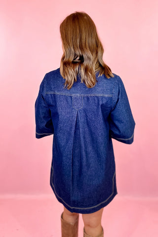 Denim Mini Dress Dark Denim